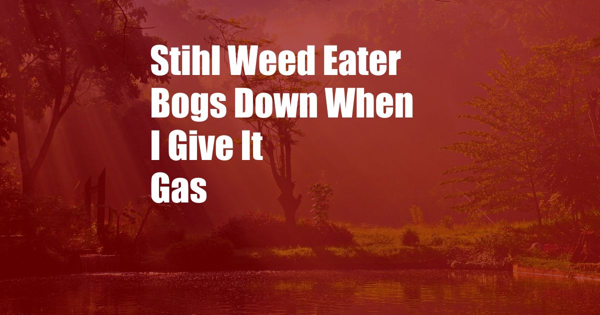 Stihl Weed Eater Bogs Down When I Give It Gas