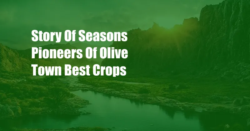 Story Of Seasons Pioneers Of Olive Town Best Crops