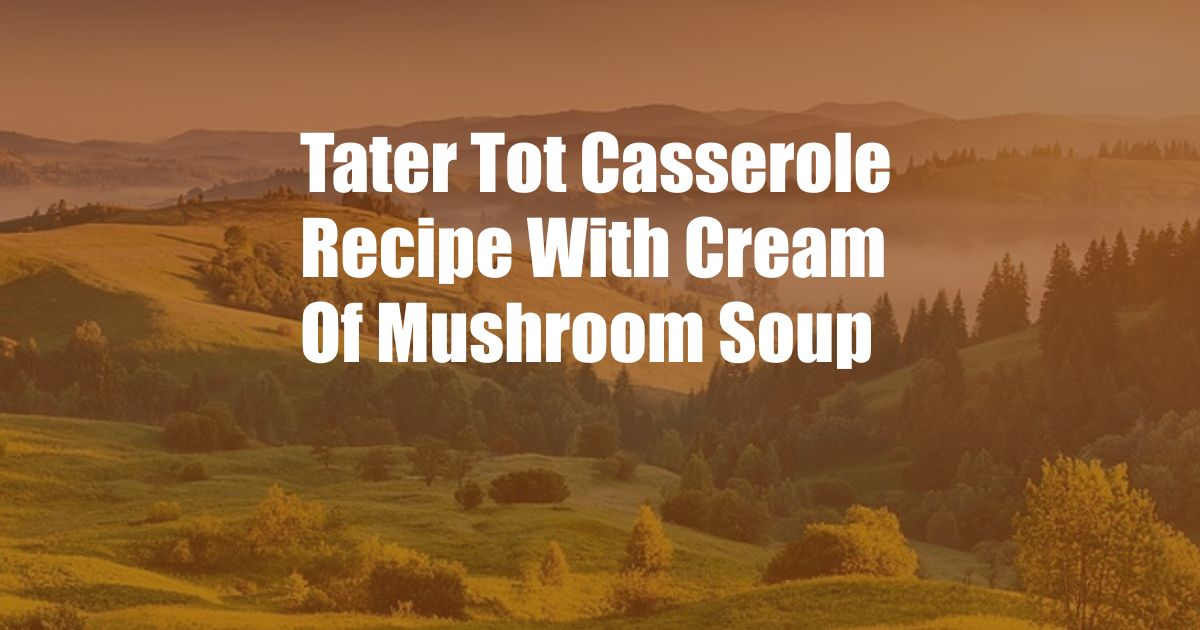 Tater Tot Casserole Recipe With Cream Of Mushroom Soup