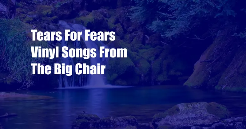 Tears For Fears Vinyl Songs From The Big Chair