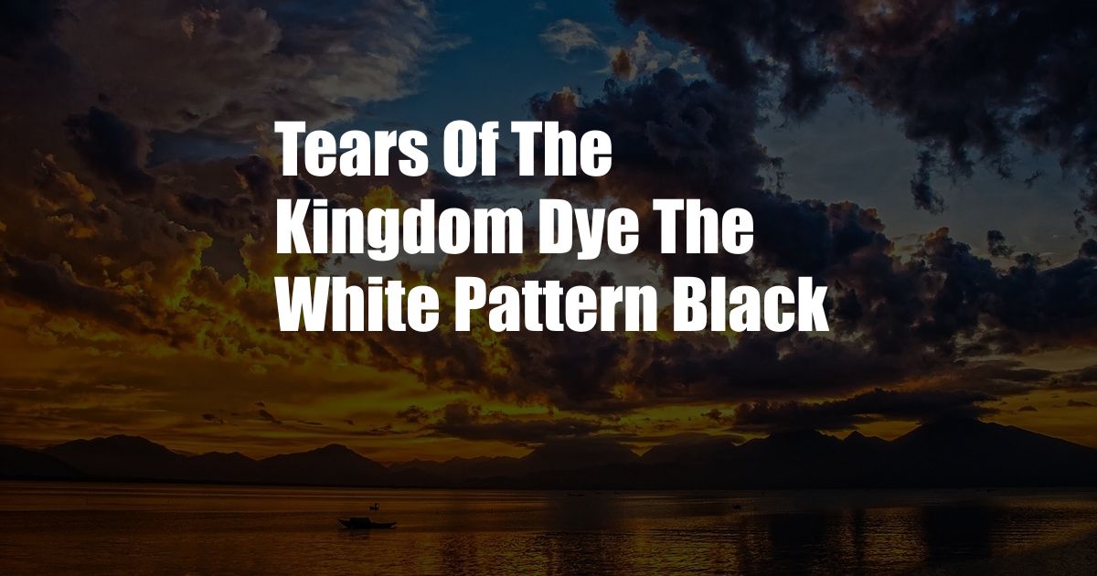 Tears Of The Kingdom Dye The White Pattern Black