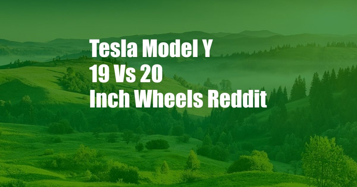 Tesla Model Y 19 Vs 20 Inch Wheels Reddit