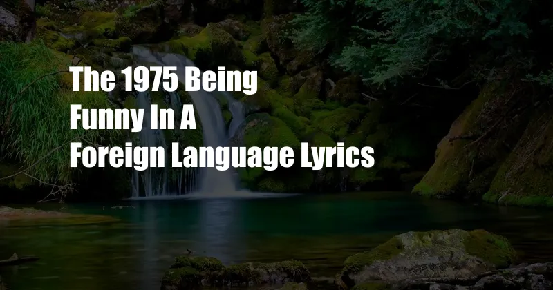 The 1975 Being Funny In A Foreign Language Lyrics