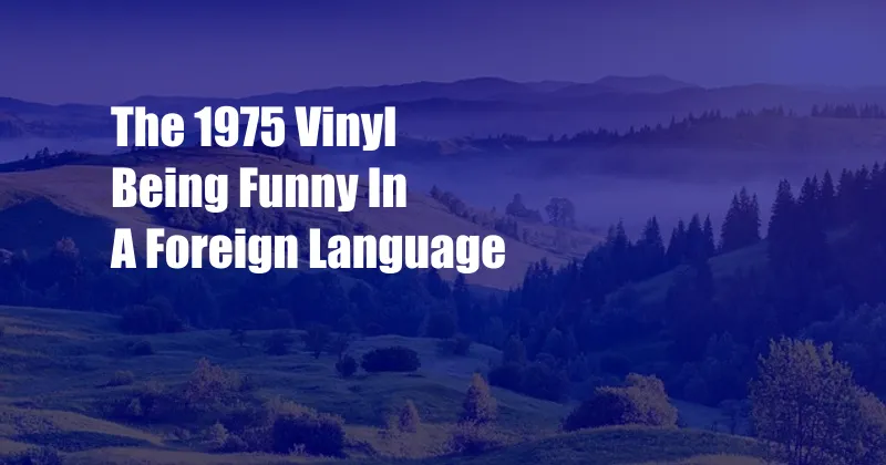 The 1975 Vinyl Being Funny In A Foreign Language