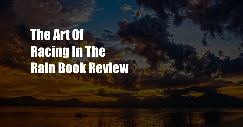 The Art Of Racing In The Rain Book Review