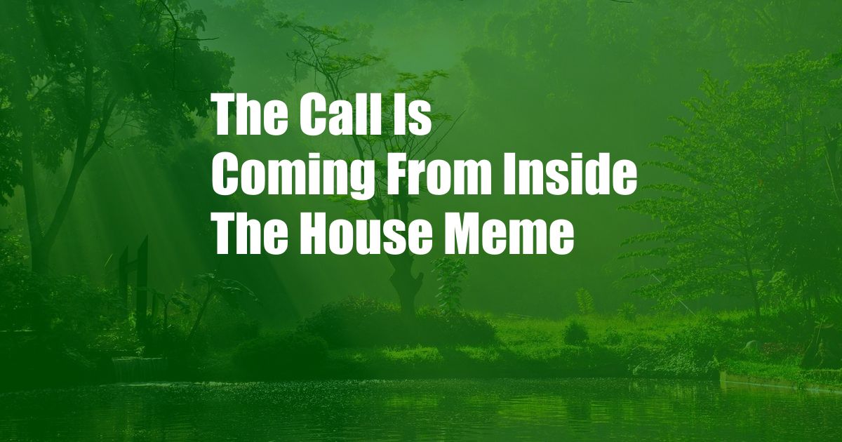 The Call Is Coming From Inside The House Meme