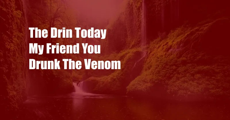 The Drin Today My Friend You Drunk The Venom