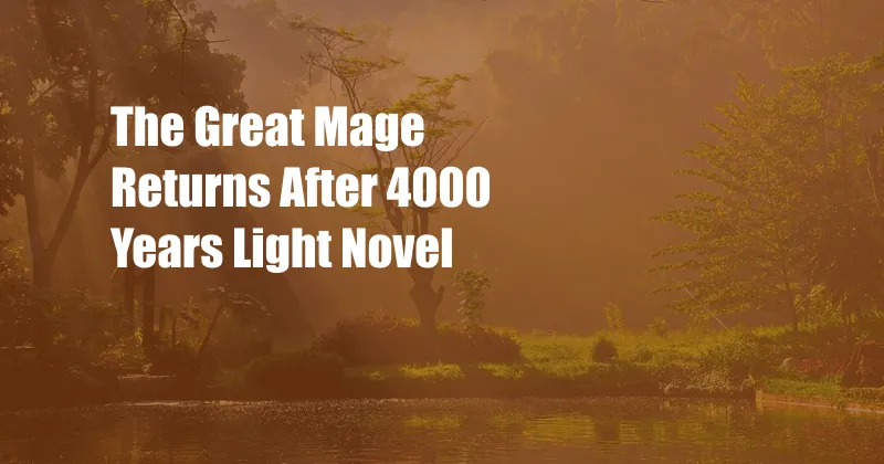 The Great Mage Returns After 4000 Years Light Novel