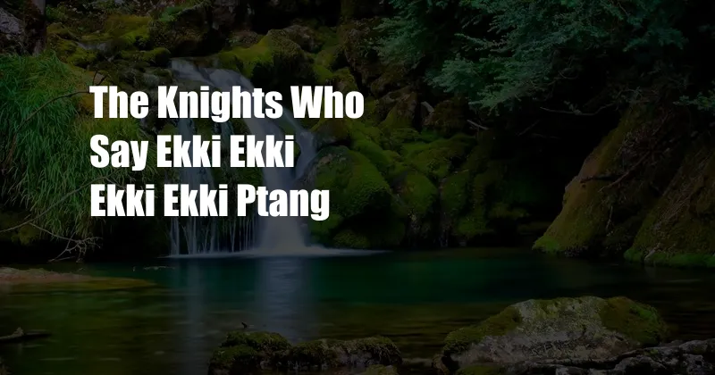 The Knights Who Say Ekki Ekki Ekki Ekki Ptang