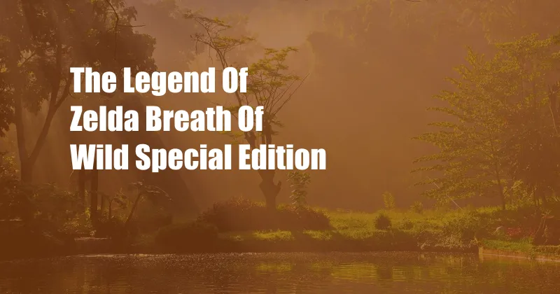 The Legend Of Zelda Breath Of Wild Special Edition