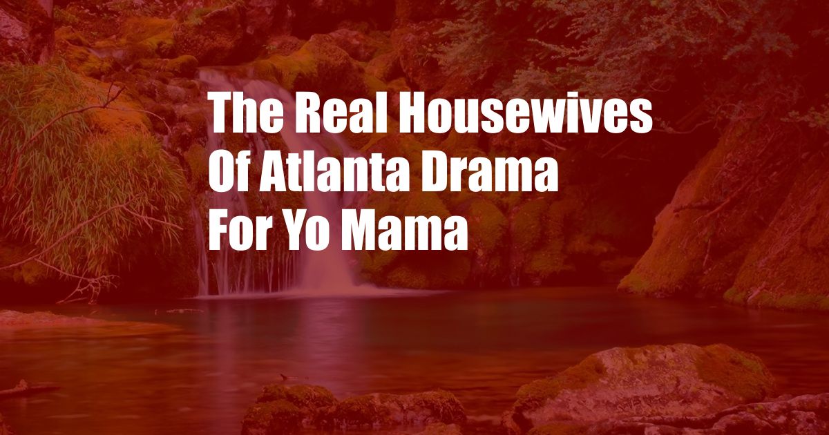 The Real Housewives Of Atlanta Drama For Yo Mama