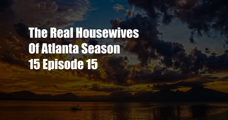 The Real Housewives Of Atlanta Season 15 Episode 15