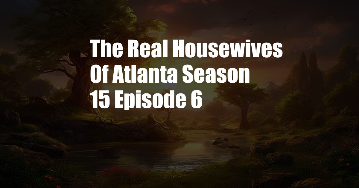 The Real Housewives Of Atlanta Season 15 Episode 6