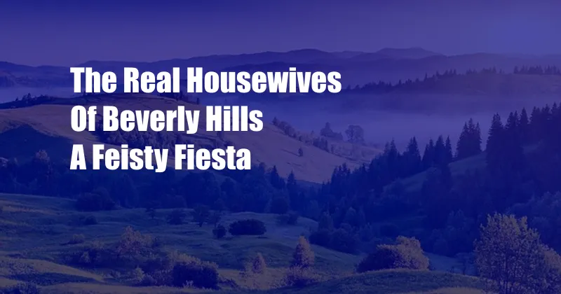 The Real Housewives Of Beverly Hills A Feisty Fiesta
