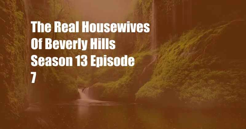 The Real Housewives Of Beverly Hills Season 13 Episode 7