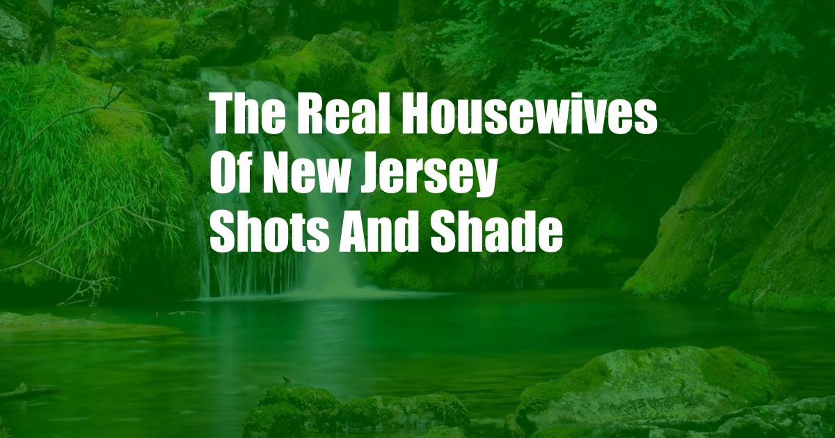 The Real Housewives Of New Jersey Shots And Shade