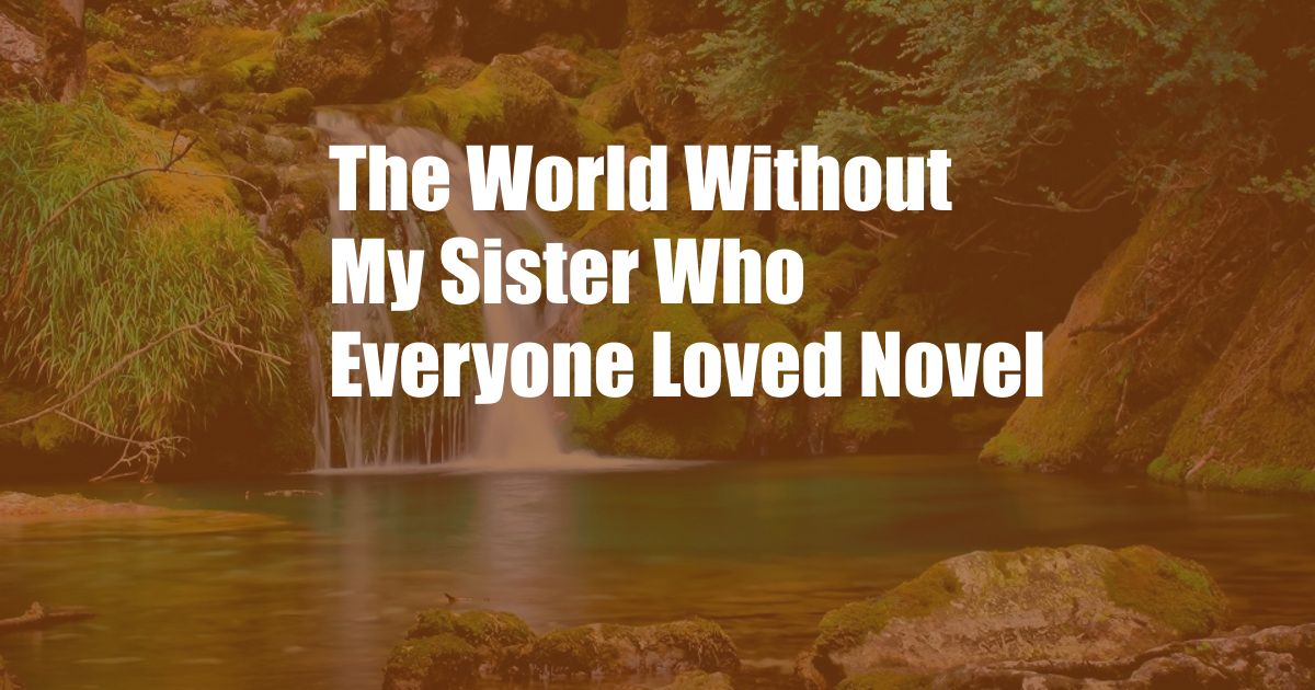 The World Without My Sister Who Everyone Loved Novel