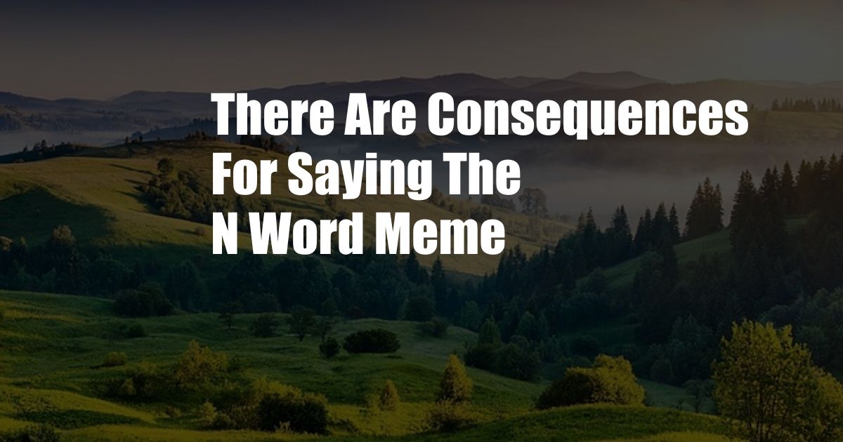 There Are Consequences For Saying The N Word Meme