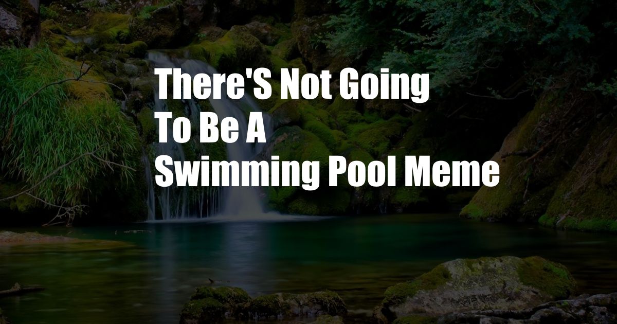 There'S Not Going To Be A Swimming Pool Meme