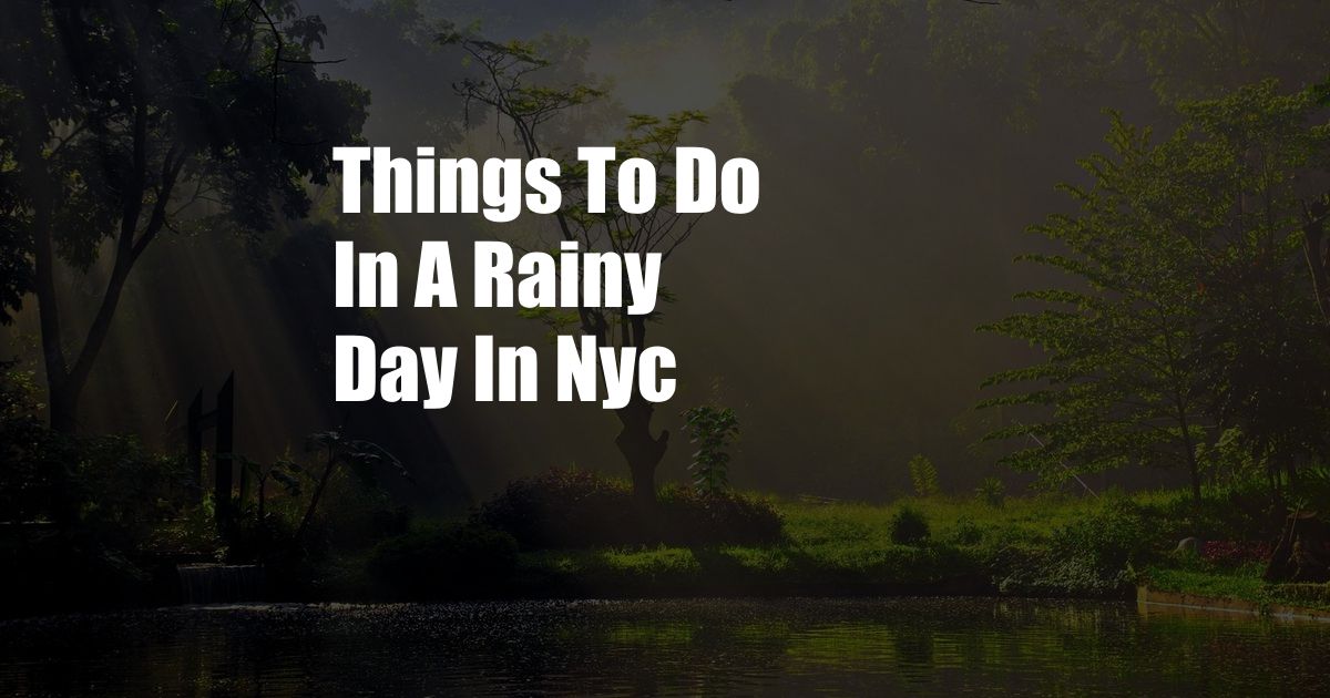 Things To Do In A Rainy Day In Nyc