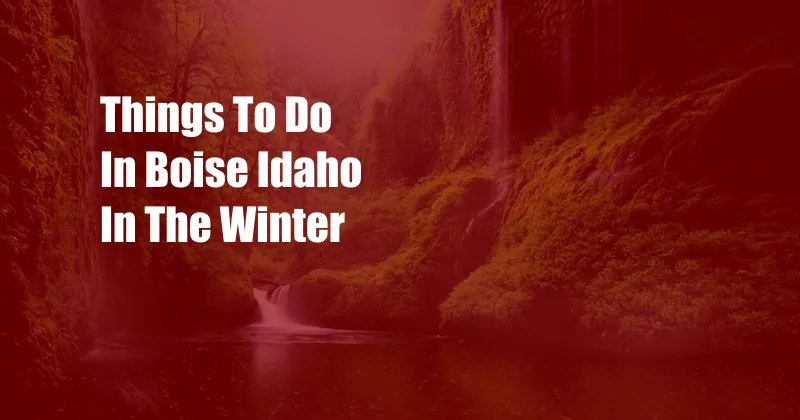 Things To Do In Boise Idaho In The Winter