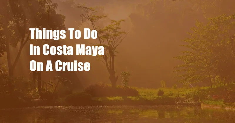 Things To Do In Costa Maya On A Cruise