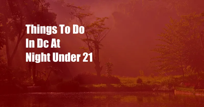 Things To Do In Dc At Night Under 21