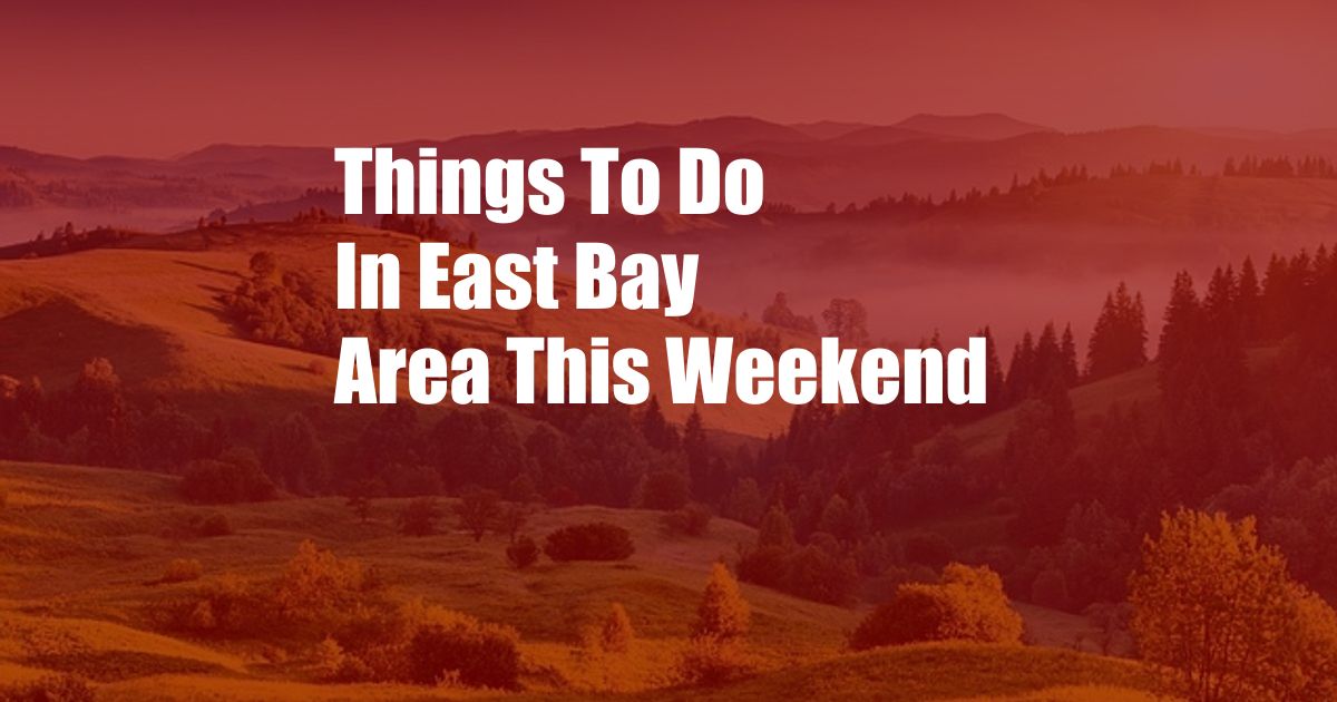 Things To Do In East Bay Area This Weekend