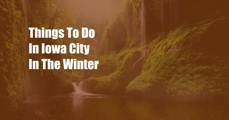 Things To Do In Iowa City In The Winter