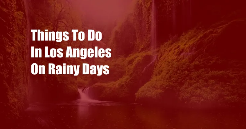 Things To Do In Los Angeles On Rainy Days