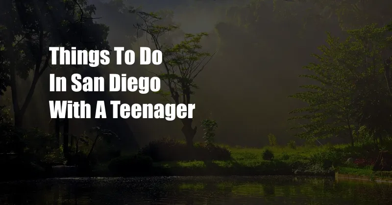 Things To Do In San Diego With A Teenager