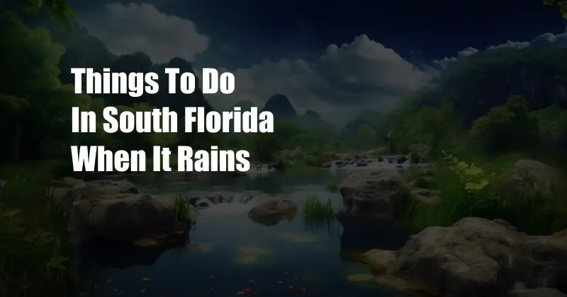 Things To Do In South Florida When It Rains