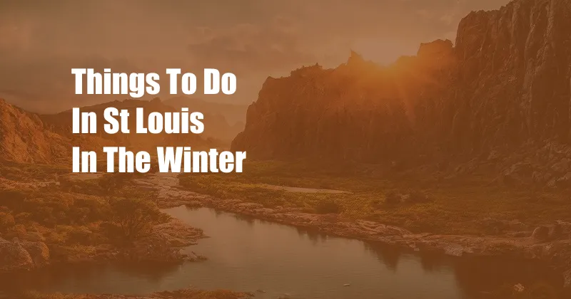 Things To Do In St Louis In The Winter