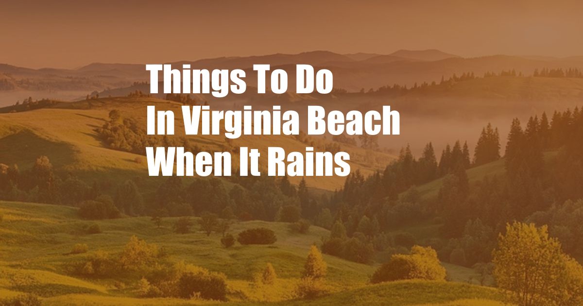 Things To Do In Virginia Beach When It Rains