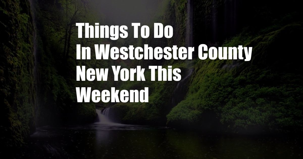 Things To Do In Westchester County New York This Weekend