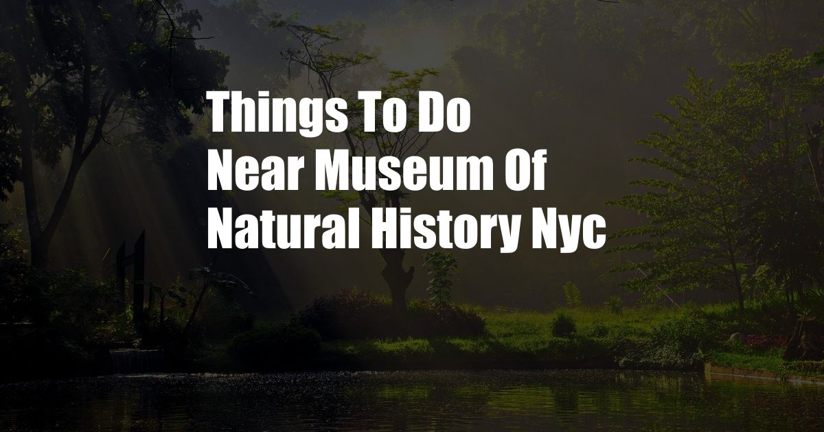 Things To Do Near Museum Of Natural History Nyc