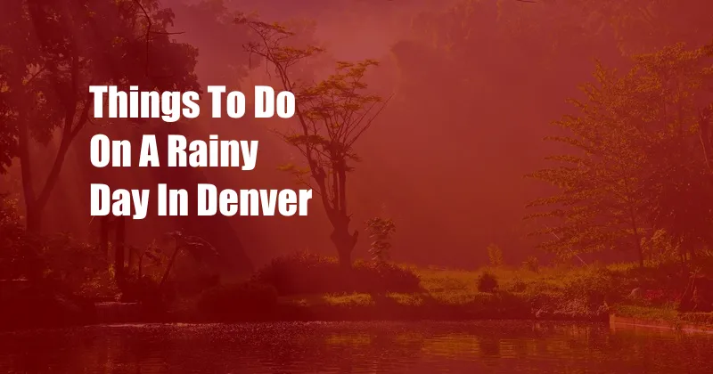 Things To Do On A Rainy Day In Denver