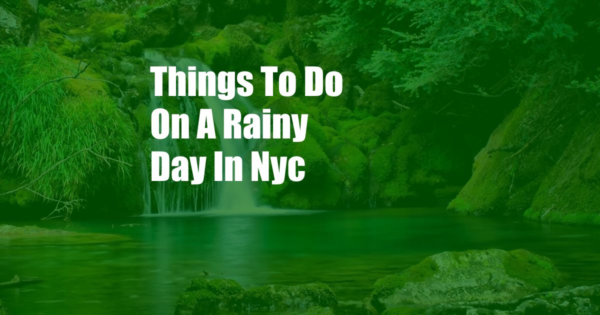 Things To Do On A Rainy Day In Nyc