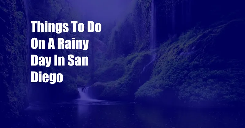 Things To Do On A Rainy Day In San Diego