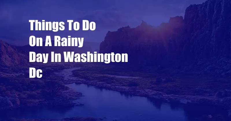 Things To Do On A Rainy Day In Washington Dc