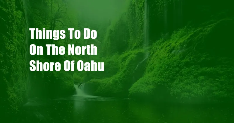 Things To Do On The North Shore Of Oahu