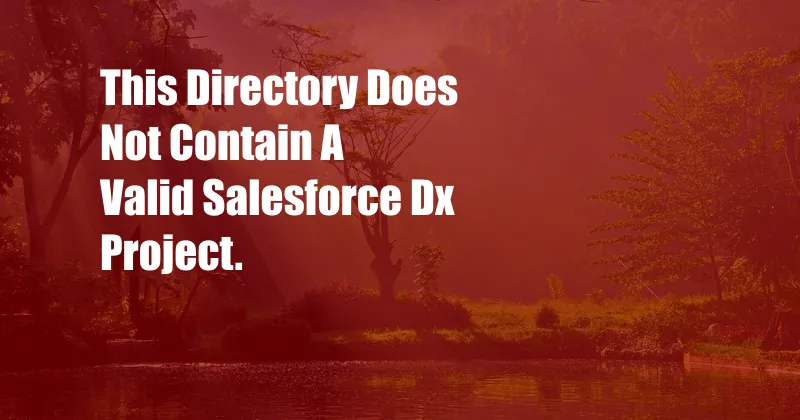 This Directory Does Not Contain A Valid Salesforce Dx Project.