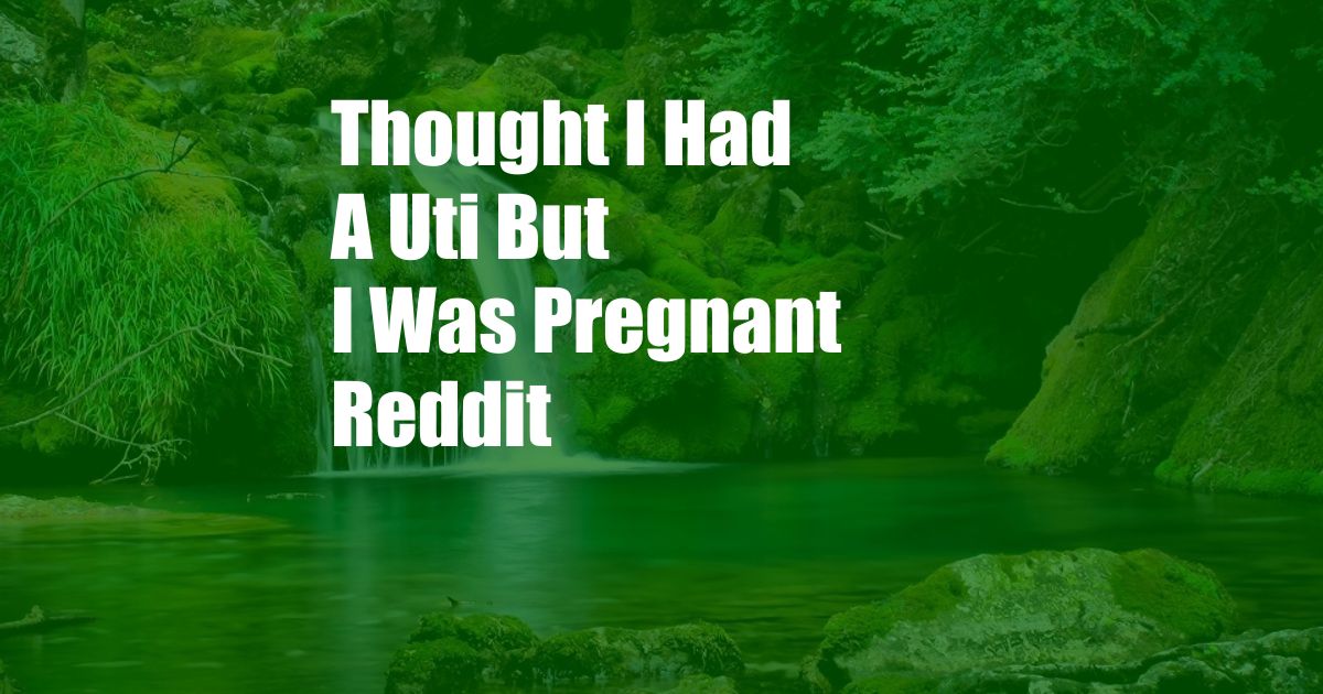 Thought I Had A Uti But I Was Pregnant Reddit