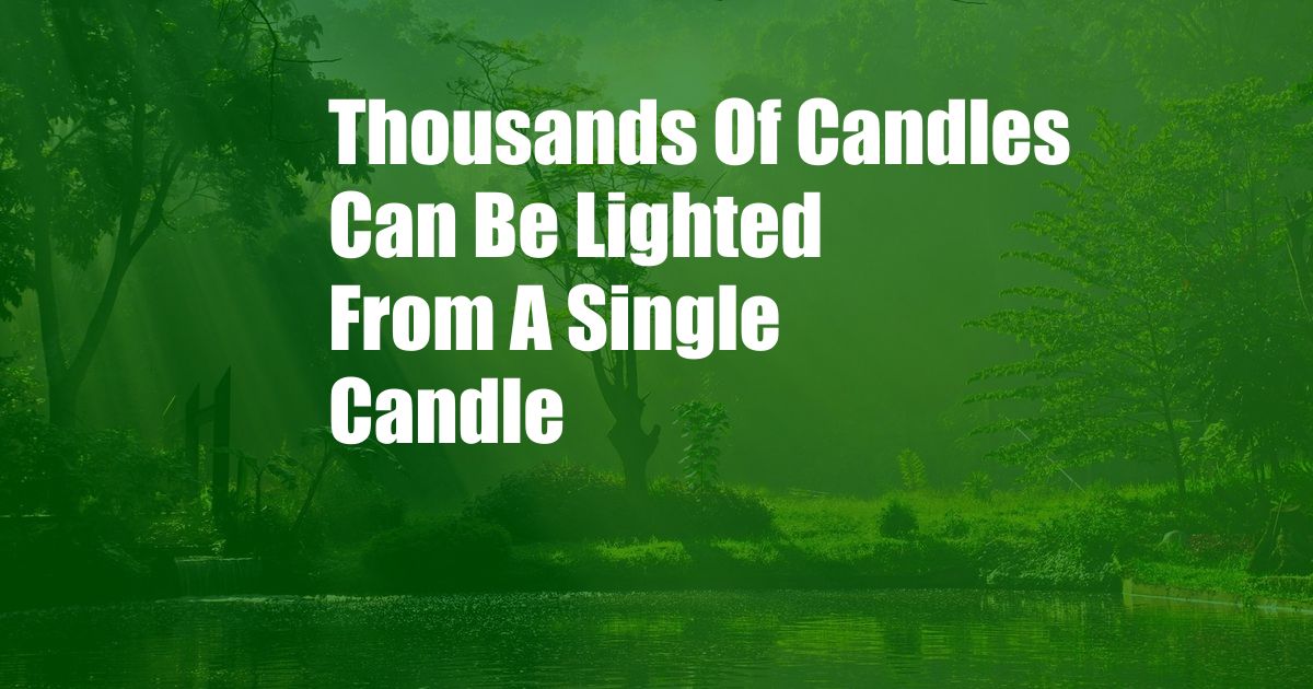 Thousands Of Candles Can Be Lighted From A Single Candle