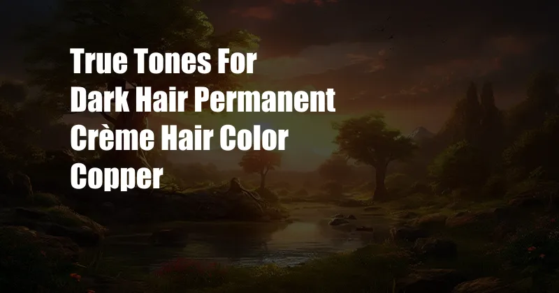 True Tones For Dark Hair Permanent Crème Hair Color Copper