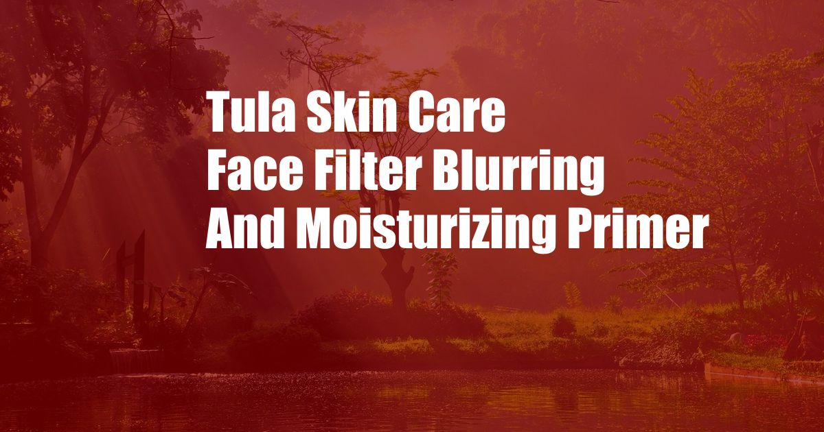 Tula Skin Care Face Filter Blurring And Moisturizing Primer