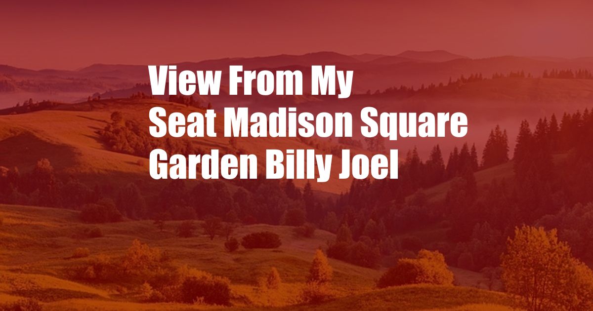 View From My Seat Madison Square Garden Billy Joel