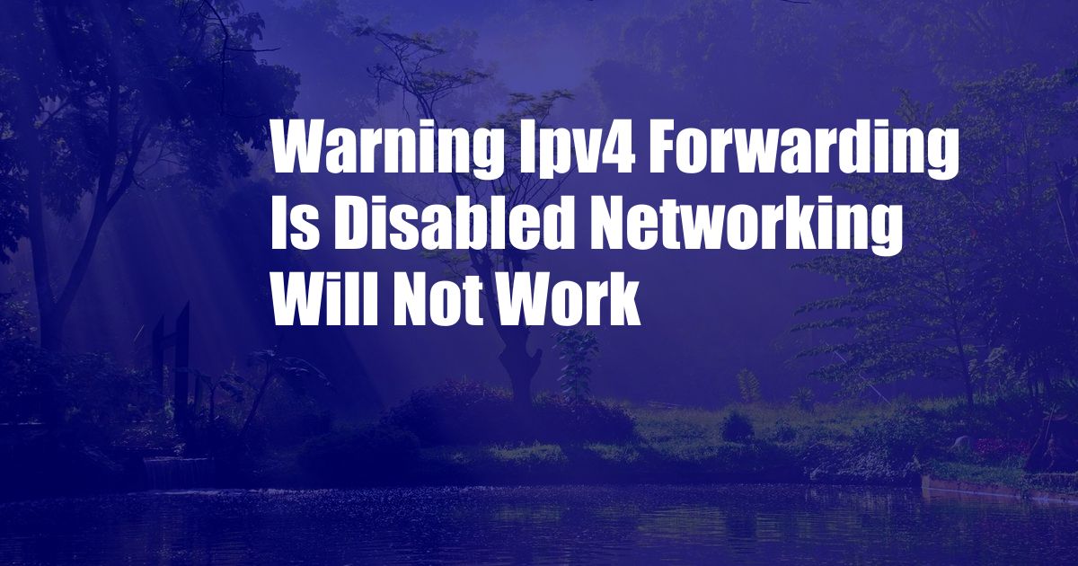 Warning Ipv4 Forwarding Is Disabled Networking Will Not Work