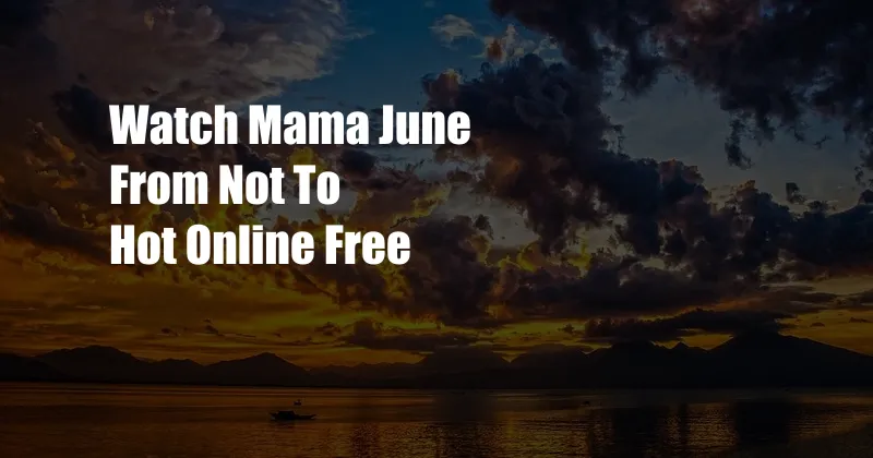 Watch Mama June From Not To Hot Online Free