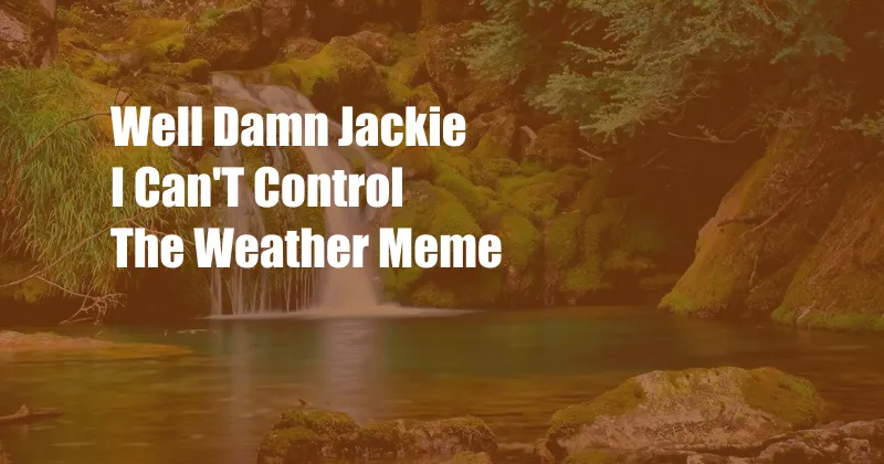 Well Damn Jackie I Can'T Control The Weather Meme